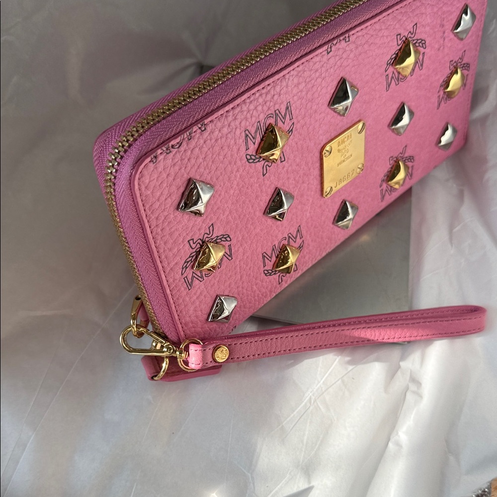 MCM Pink Wallet with Gold and Silver Studs - Picture 5 of 16